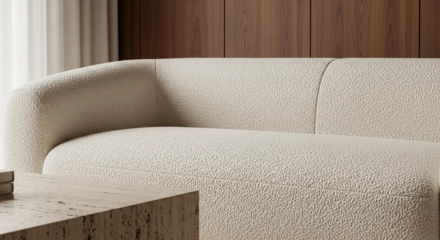 The Art of Texture: Layering Bouclé, Wood, and Stone