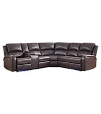 Power Reclining Sectional Sofa with LED Light & Storage Console