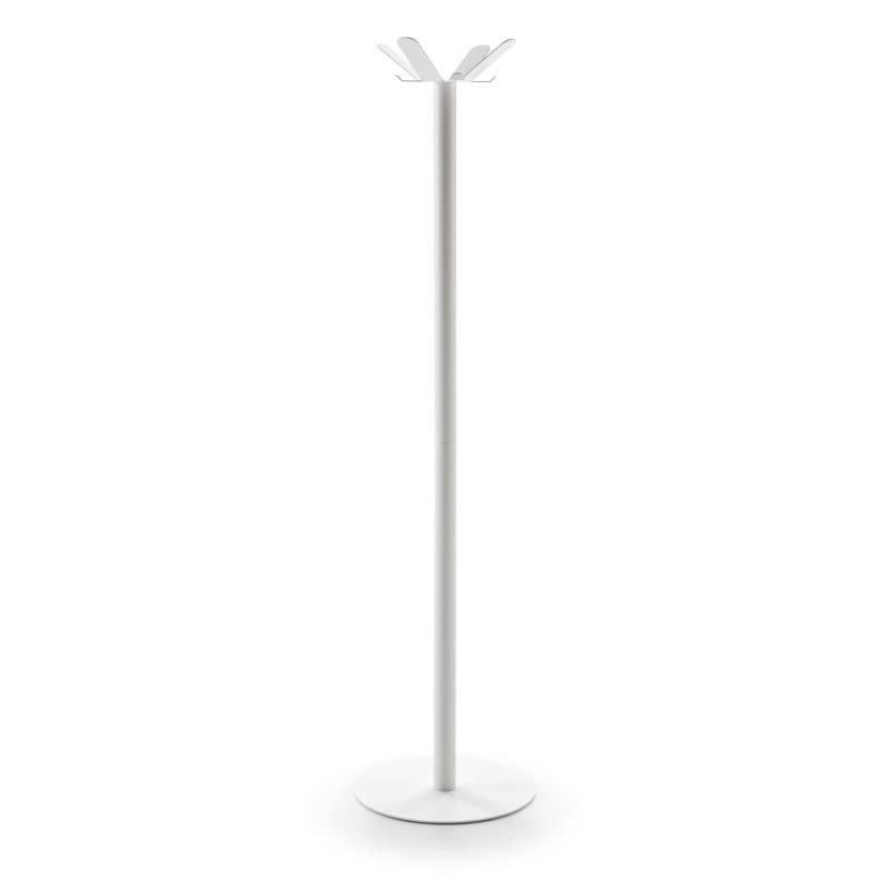 Freestanding Metal Coat Rack with 8 Hooks – White