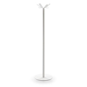 Freestanding Metal Coat Rack with 8 Hooks – White