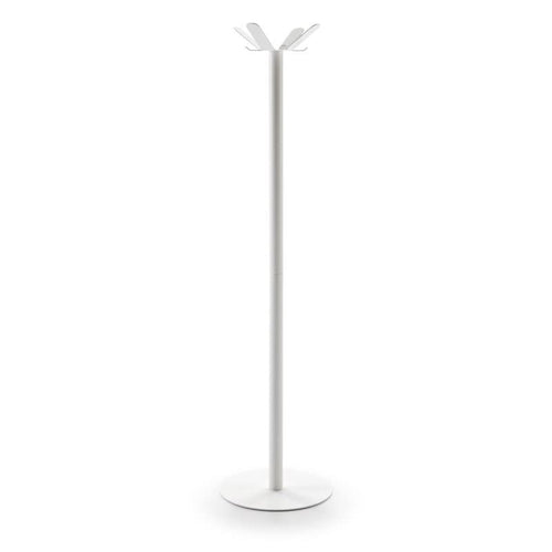 Freestanding Metal Coat Rack with 8 Hooks – White
