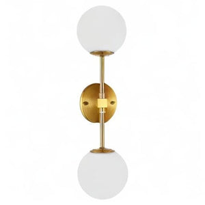 Modern Globe Glass Wall Sconce with Brass Finish
