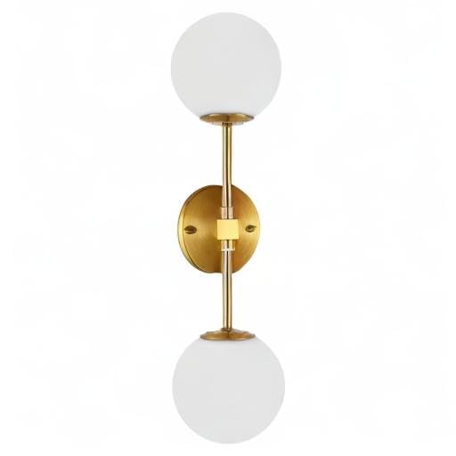 Modern Globe Glass Wall Sconce with Brass Finish