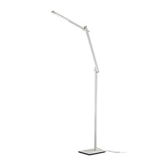 Adjustable Swing Arm LED Floor Lamp with Touch Dimming – Aluminum