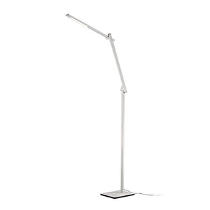 Adjustable Swing Arm LED Floor Lamp with Touch Dimming – Aluminum