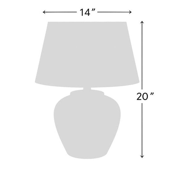 20-Inch Two-Tone Glossy Ceramic Table Lamp