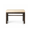 2-Pc Outdoor Rattan Ottoman Set with Removable Cushions