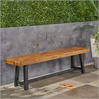 Outdoor Acacia Wood Bench – Sandblast Teak & Black