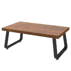 Rustic Wood Coffee Table with Metal Frame