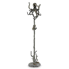 Cast Aluminum Octopus Coat Rack – 68" Tall Entryway Sculpture