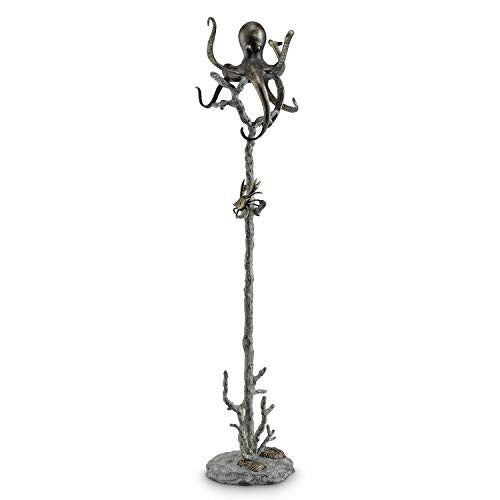 Cast Aluminum Octopus Coat Rack – 68" Tall Entryway Sculpture
