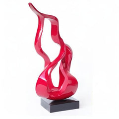 Abstract Flame Sculpture Figurine – Polyresin Table Decor Statue