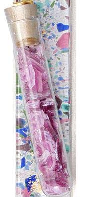 Fused Glass Mezuzah Case with Wedding Glass Tube