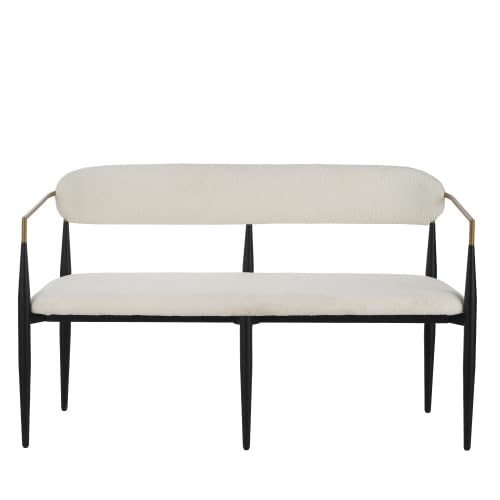 Modern Bouclé Loveseat with Iron Frame
