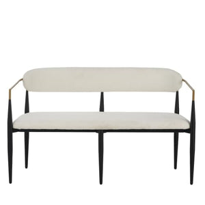 Modern Bouclé Loveseat with Iron Frame