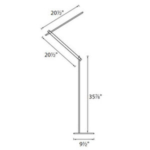Adjustable Swing Arm LED Floor Lamp with Touch Dimming