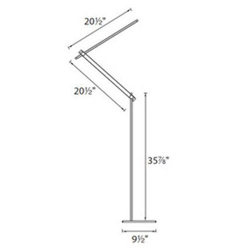 Adjustable Swing Arm LED Floor Lamp with Touch Dimming