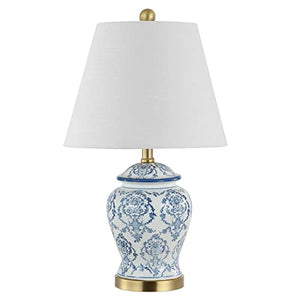 Chinoiserie Ceramic Table Lamp — Blue & White, 24.5"