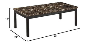 Malaya 3-Piece Faux Marble Occasional Table Set