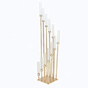 57-Inch Tall Gold Candelabra Candle Holder with Glass Shades