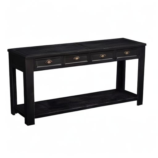 60" Console Table with 4 Drawers & Open Shelf