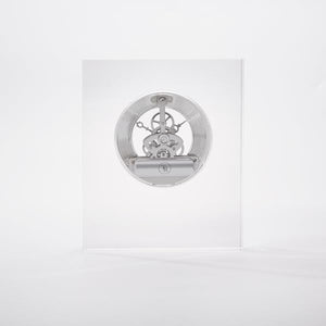 Engraved Crystal Skeleton Desk Clock with Personalization