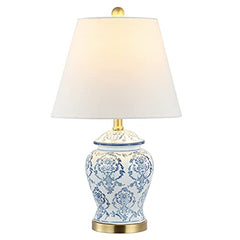 Chinoiserie Ceramic Table Lamp — Blue & White, 24.5"