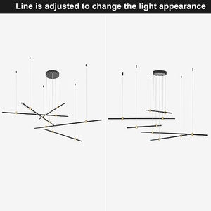 Dimmable LED Chandelier 5-Light Linear Sputnik Pendant