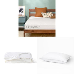 Full Mattress Bundle with Protector & Pillows