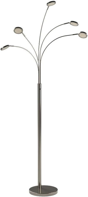 5-Head Arc Floor Lamp with Adjustable Arms