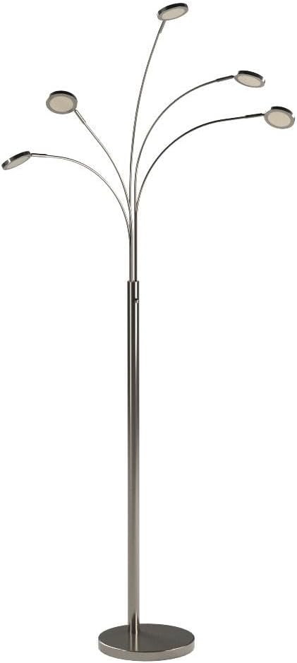 5-Head Arc Floor Lamp with Adjustable Arms