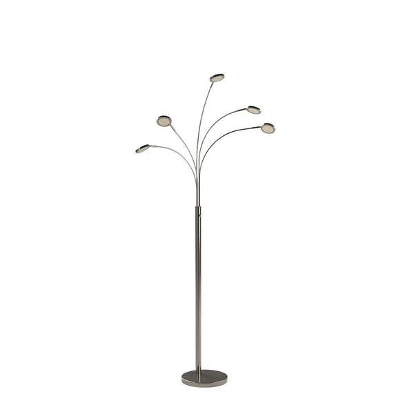 5-Head Arc Floor Lamp with Adjustable Arms