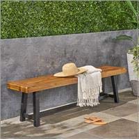 Outdoor Acacia Wood Bench – Sandblast Teak & Black