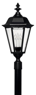 Outdoor Post Top Lantern – Black Aluminum, Clear Beveled Glass