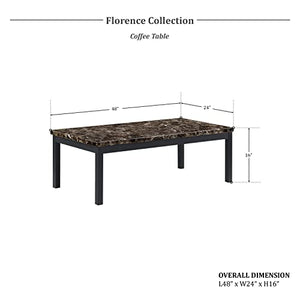 Malaya 3-Piece Faux Marble Occasional Table Set