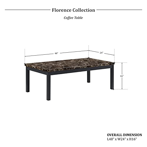 Malaya 3-Piece Faux Marble Occasional Table Set