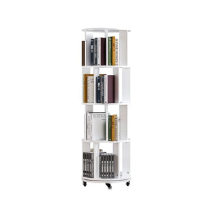 Rotating Bookshelf Tower with Wheels