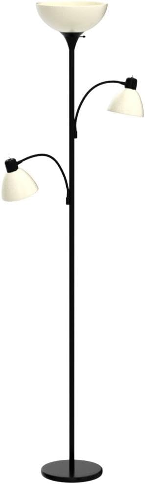 Sky Dome Double LED Torchiere Floor Lamp with Reading Arms