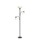 Sky Dome Double LED Torchiere Floor Lamp with Reading Arms