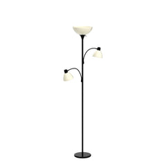 Sky Dome Double LED Torchiere Floor Lamp with Reading Arms