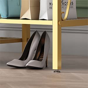 Gold Freestanding Clothing Rack with Shelves