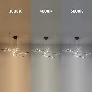 Dimmable LED Chandelier 5-Light Linear Sputnik Pendant