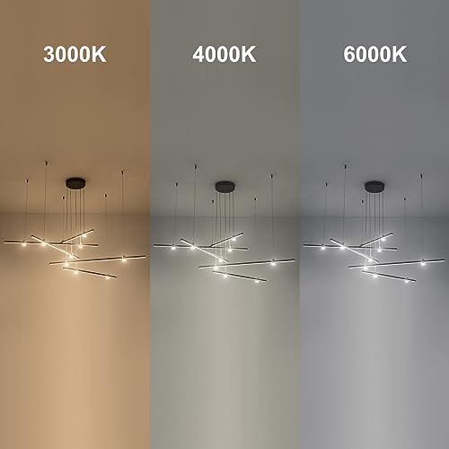 Dimmable LED Chandelier 5-Light Linear Sputnik Pendant