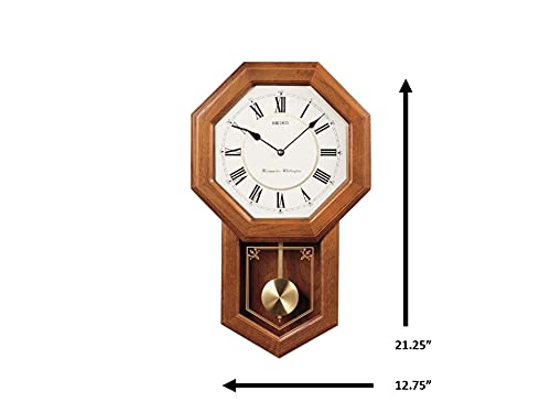 Traditional Schoolhouse Wall Clock with Chime and Pendulum