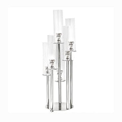33-Inch Clear 7-Arm Glass Candelabra Candle Holder