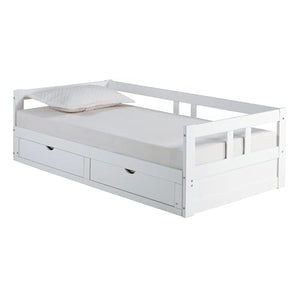 Twin to King Convertible Daybed with Trundle & Storage Drawers – Solid Pine Wood