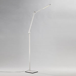 Adjustable Swing Arm LED Floor Lamp with Touch Dimming – Aluminum