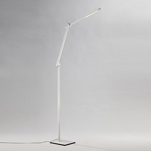 Adjustable Swing Arm LED Floor Lamp with Touch Dimming – Aluminum