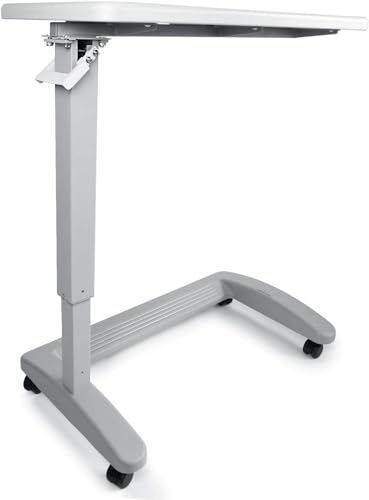 Pneumatic Adjustable Overbed Table with Wheels