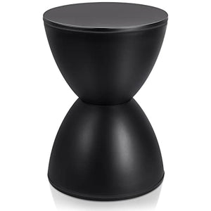 Black Hourglass Plastic Outdoor Side Table